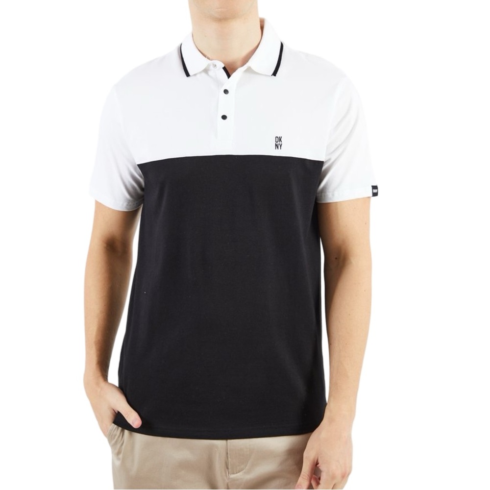 NWT Men Regular Fit Short Sleeve Two Tone Polo Shirt